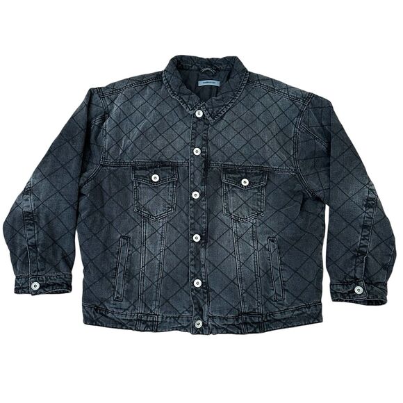 Maniere De Voir Women’s Black Diamond Pattern Button Front Jacket Size M/L - Picture 4 of 9